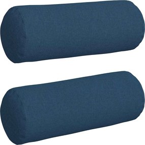 vidaXL Μαξιλάρια Στήριγμα 2 pcs Μπλε Ø 25 x 70 cm ύφασμα