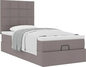 vidaXL Οθωμανικό κρεβάτι με στρώμα Taupe 100x200cm ύφασμα