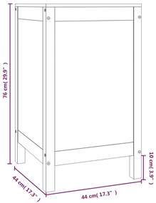 Καλάθι Απλύτων 44 x 44 x 76 εκ. από Μασίφ Ξύλο Πεύκου 823574