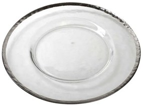 Πιάτο Ρηχό SUP109K4 Φ33x1,3cm Clear-Silver Espiel Glass