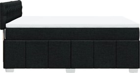 vidaXL Κρεβάτι Boxspring με Στρώμα Μαύρο 160x200 εκ. Υφασμάτινο