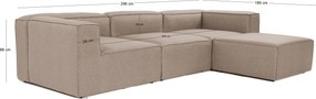 Γωνιακός Καναπές Καφέ FORA 190x297x66