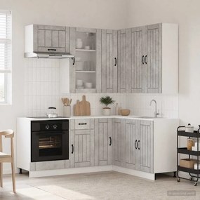 vidaXL Μονάδα κουζίνας LUCCA 8 pcs Γκρι Σκυροδέματος