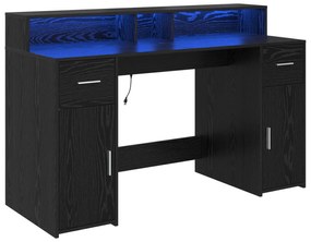 vidaXL Γραφείο Μαύρης Δρυός 140x55x91 εκ. Επεξεργασμένο Ξύλο