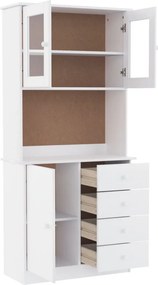 vidaXL Ντουλάπι ALTA Λευκό 77 x 35 x 165 εκ. από Μασίφ Ξύλο Πεύκου