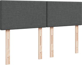 vidaXL Κρεβάτι Boxspring με Στρώμα Σκούρο Γκρι 160x200 εκ Υφασμάτινο