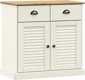 vidaXL Ντουλάπι με Συρτάρια VIGO Λευκό 78x40x75 εκ. Μασίφ Ξύλο Πεύκου