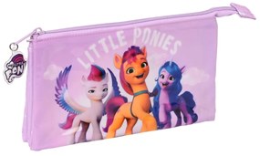 Τριπλή Κασετίνα My Little Pony Λιλά (22 x 12 x 3 cm)