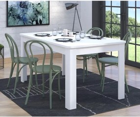 Τραπέζι Τραπεζαρίας Επεκτεινόμενο Jersey Λευκό 160(200)x91,5x76,5 εκ.