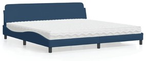 vidaXL Κρεβάτι με Στρώμα Μπλε 200x200 εκ. Υφασμάτινο