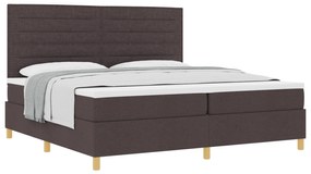 vidaXL Κρεβάτι με ελατήρια Σκούρο Καφέ 200x200 εκ. Ύφασμα