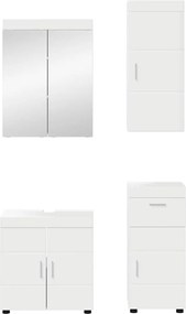 vidaXL Σετ Επίπλων Μπάνιου με συρτάρι TULUM Λευκό Επεξεργασμένο ξύλο