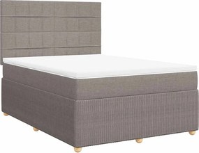 vidaXL Κρεβάτι Boxspring με Στρώμα Taupe 160x200 εκ. Υφασμάτινο