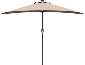 vidaXL Ομπρέλα Κήπου Taupe 294 x 150 x 224 εκ Πολυεστέρας και Χάλυβας