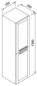 Στήλη LAGUNA Γκρι MDF 18mm Λάκα 35 3CLAG035GRM κρεμαστή