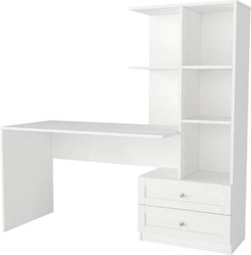 Γραφείο εργασίας Mantra Megapap χρώμα λευκό 150x60x152εκ.