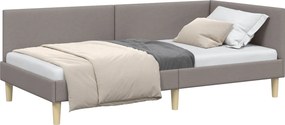 vidaXL Κρεβάτι Γωνίας Taupe 80 x 200 cm Ύφασμα