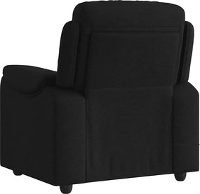 vidaXL Πολυθρόνα Μασάζ Ανακλινόμενη Μαύρη Υφασμάτινη