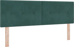 vidaXL Κρεβάτι box spring με στρώμα Σκούρο Πράσινο 140 x 190 cm