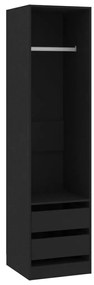 vidaXL Ντουλάπα με Συρτάρια Μαύρη 50 x 50 x 200 εκ. από Επεξ. Ξύλο