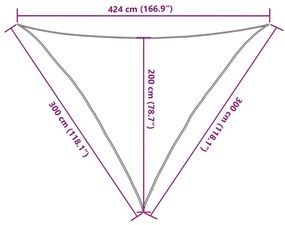 Σκίαστρο Ιστιοπλοΐας Χρ. Άμμου 3x3x4,24 μ. Πολυεστέρας Oxford  - Κίτρινο