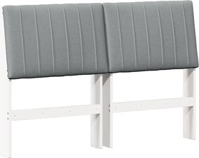 vidaXL Ταπετσαρισμένο κεφαλάρι Ανοιχτό γκρι 140 cm