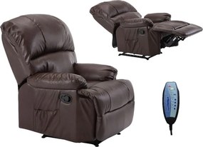 SPACE Πολυθρόνα Massage Σαλονιού - Καθιστικού, PU Καφέ   1τμχ