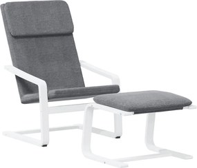 vidaXL Πολυθρόνα Relax Σκούρο Γκρι Υφασμάτινη με Υποπόδιο