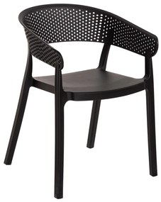 ARMCHAIR POLYPROPYLENE PERFOE  IN BLACK 53,5x50,5x73Hcm.