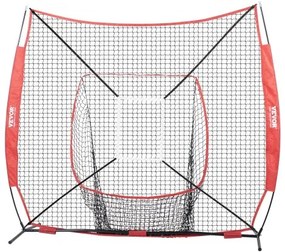 VEVOR 7x7 ft Baseball Softball Practice Net, Portable Baseball Training Net for Hitting Batting Catching Pitching, Backstop Baseball Equipment with Bow Frame, Carry Bag, Strike Zone, Ball, Batting Tee