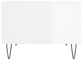 vidaXL Τραπεζάκι Σαλονιού Γυαλ. Λευκό 60x50x36,5 εκ. Επεξεργ. Ξύλο