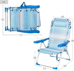 Καρέκλα στην παραλία Aktive 48 x 90 x 60 cm (x2)