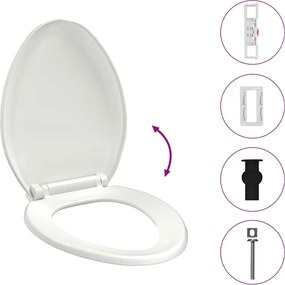 vidaXL Κάλυμμα Λεκάνης με Soft Close &amp; Quick Release Λευκό