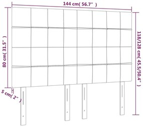 Κεφαλάρι Κρεβατιού LED Μαύρο 144x5x118/128 εκ. Βελούδινο - Μαύρο