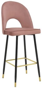 Bar stool Casenio velvet rotten apple-black-gold metal base 48x50x117cm 48x50x117 εκ.