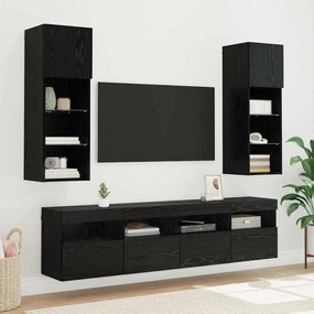 vidaXL Βάσεις τηλεόρασης 2 pcs Μαύρη Οξυά Επεξεργασμένο Ξύλο