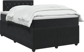 vidaXL Κρεβάτι box spring με στρώμα Μαύρο 120 x 190 cm Βελούδο