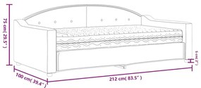 Καναπές Κρεβάτι με Στρώμα Μαύρο 90 x 190 εκ. Υφασμάτινο - Μαύρο