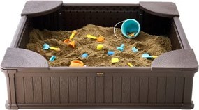 VEVOR Sandbox with Cover Square Sand Box HDPE Sand Pit Outdoor Backyard Ages3-12