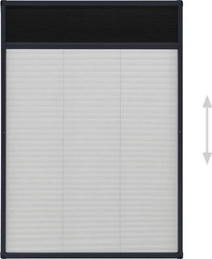 vidaXL Σήτα Παραθύρου Πλισέ Ανθρακί 80 x 120 εκ. από Αλουμίνιο