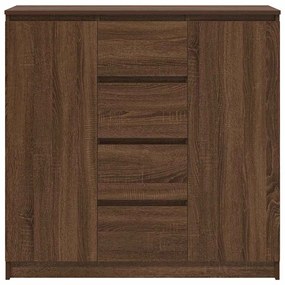 Συρταριέρα με Συρτάρια καφέ δρυς 100,5x35x98,5 εκ. Επεξ. Ξύλο - Καφέ