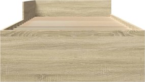 vidaXL Πλαίσιο Κρεβ. Χωρ. Στρώμα Sonoma Δρυς 90 x 190 εκ. Επεξ. Ξύλο