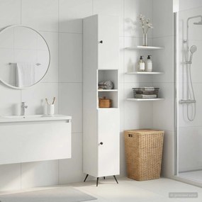 vidaXL Ντουλάπι Μπάνιου με Ανοιχτό Ράφι BREDA Λευκό 30 x 31 x 190 εκ