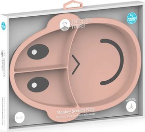 Πιάτο Σιλικόνης Με Χωρίσματα Matchstick Monkey Section Plate Dusty Pink