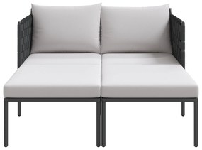 vidaXL Ξαπλώστρα με Μαξιλάρια 2 Ατόμων Ανθρακί 115x153x69,5 εκ Μεταλλικό