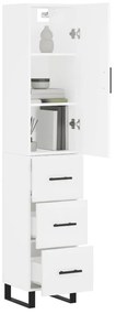 vidaXL Ντουλάπι Λευκό 34,5 x 34 x 180 εκ. από Επεξεργασμένο Ξύλο