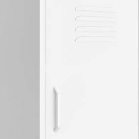 vidaXL Ντουλάπι Αποθήκευσης Λευκό 42,5x35x101,5 εκ. από Ατσάλι