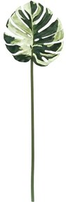Τεχνητό Κλαδί - Φύλλο Μονστέρα 00-22086 127cm Green-White Marhome Πλαστικό