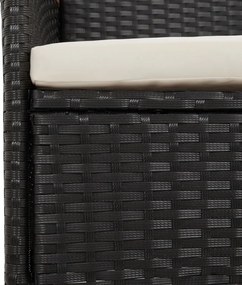 vidaXL Σετ Τραπεζαρίας Κήπου 11 τεμ Μαύρο από Συνθ. Ρατάν με Μαξιλάρια