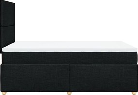 vidaXL Κρεβάτι Boxspring με Στρώμα Μαύρο 120x200 εκ. Υφασμάτινο